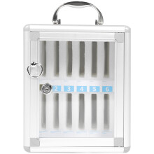 organizzatore in alluminio per cellulari con serratura