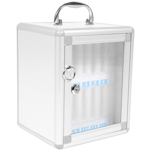 organizzatore in alluminio per cellulari con serratura 2