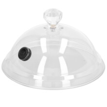 Acrylic Smoking Dome Cover Cloche Lid For Cake; Smoke Infuser Hood With Rubber Port For Cold Smoking Nozzle Tube