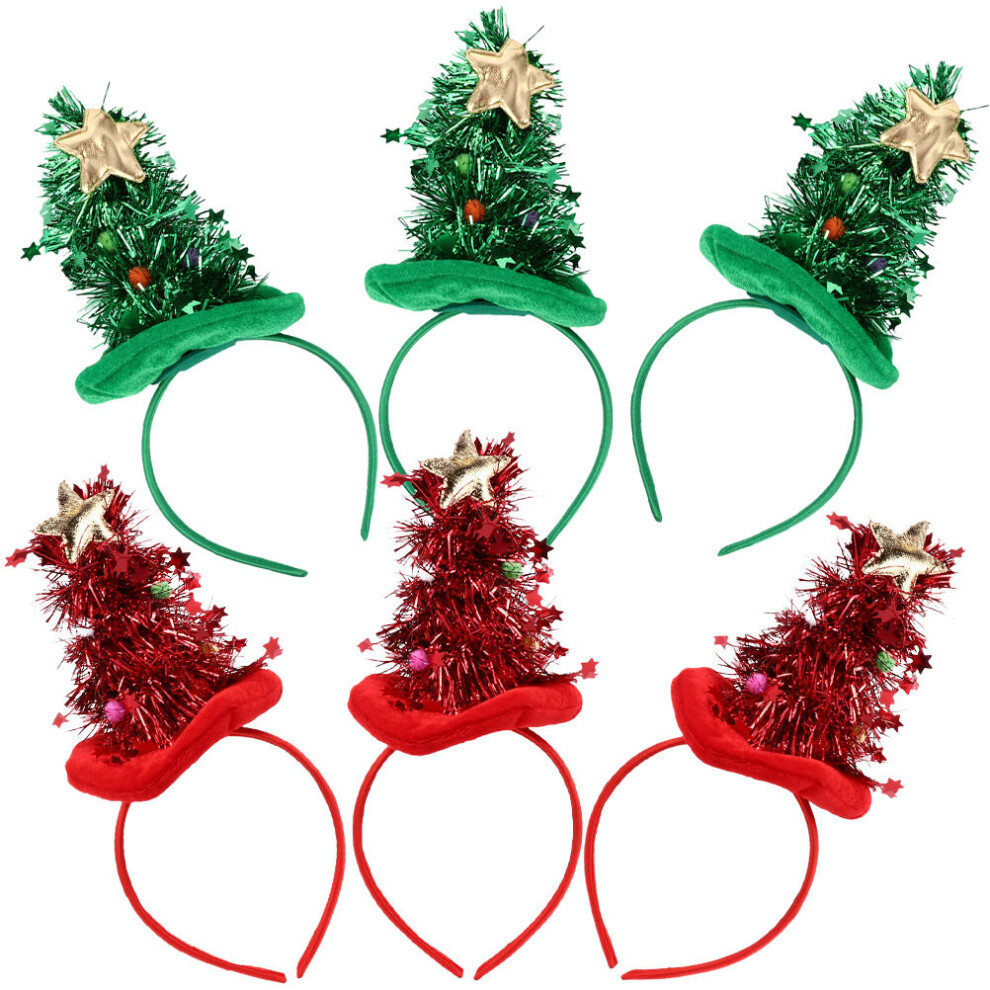 6 Stuks Kersthoofdbanden Met Kerstboom, Leuk Voor Feestje-image