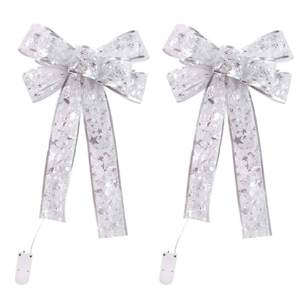 2 Szt. RęCznie Robione Ozdoby Choinkowe Z Kolorową Smugą I Kokardą-image