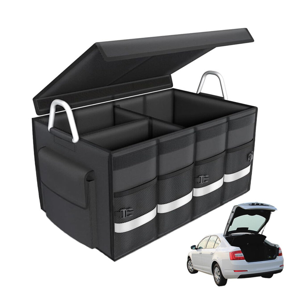 Universal Car Boot Organiser For Mg Zs Ev 2019-2024, Collapsible Multi Compartment Car Boot Tidy, Waterproof Large 9393856382996
