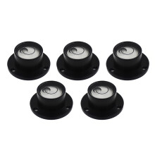 Conjunto de 5 níveis de bolha redondos com revestimento metálico (pretos)