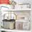 Gold Wire Fruit Basket - Wooden Handle Organizer 4