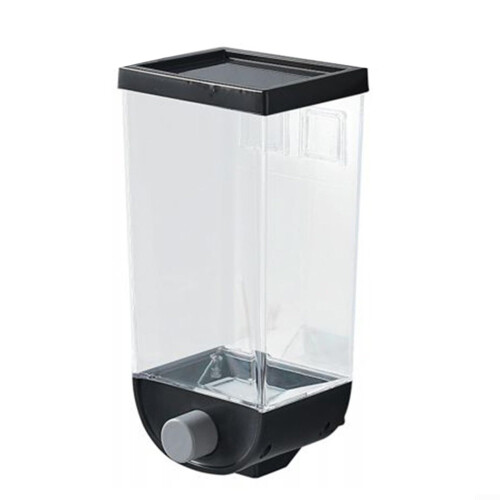 Practical Cereal Storage Container Wall Mounted Dispenser 1.5L Capacity Black Flour Rice Nuts