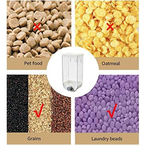 Practical Cereal Storage Container Wall Mounted Dispenser 1.5L Capacity Black Flour Rice Nuts 1