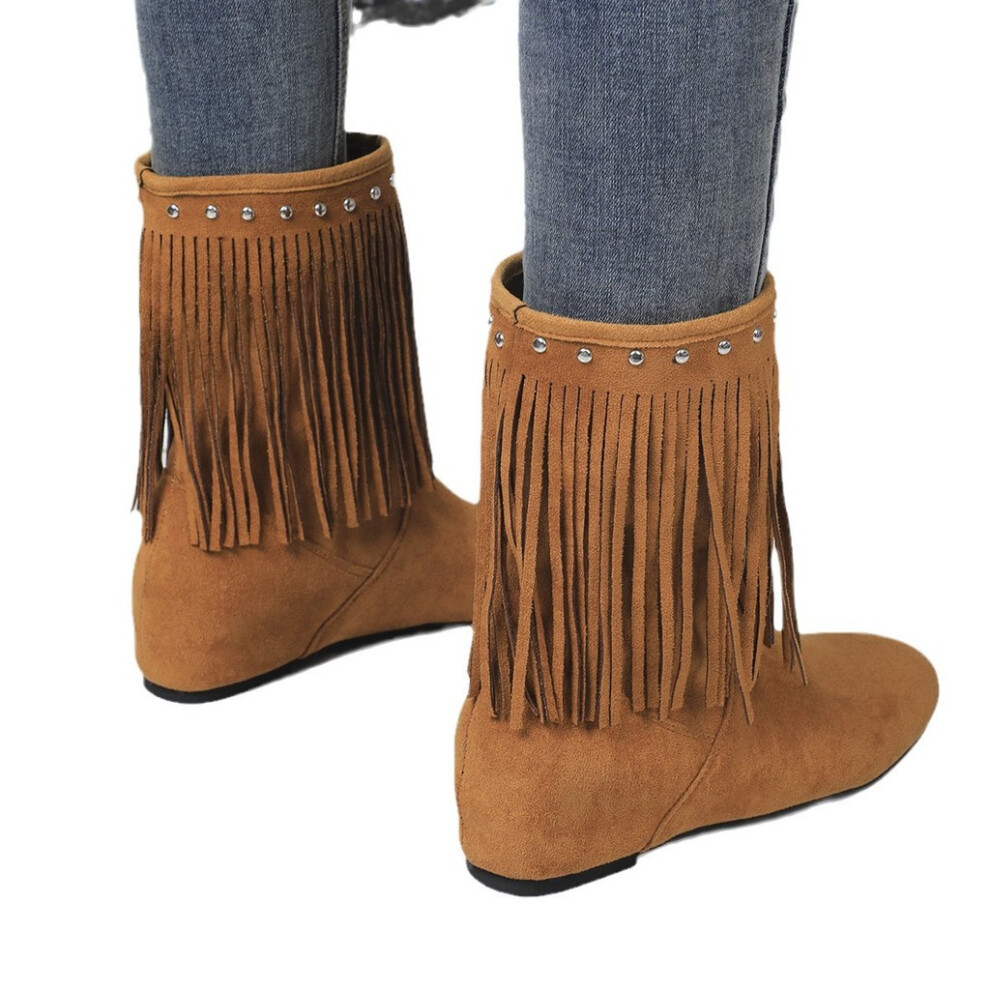 Bottes cowboy daim marron franges - Bottes cowboy et santiags
