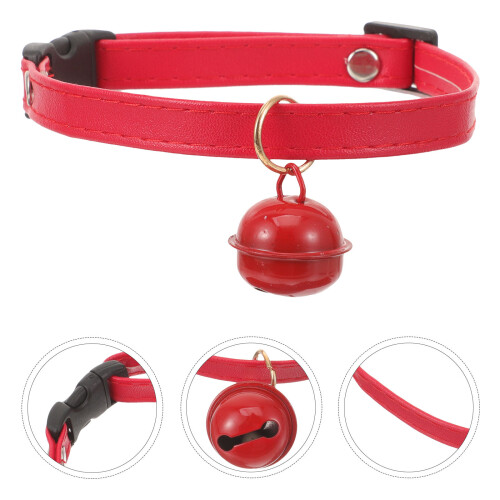 Verstellbarer Halsband Mit Glocke Für Kätzchen Rot 2