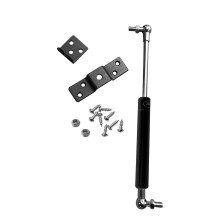 Universelle Gasfeder mit Halterungen (300N/30kg, 263 mm, Schwarz)