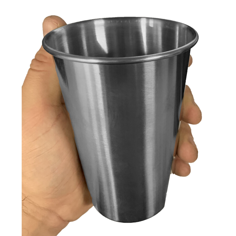 Set Of 6 Stainless Steel (Wine)Cups, 500 Ml, With Rolled Edge 8719762743651
