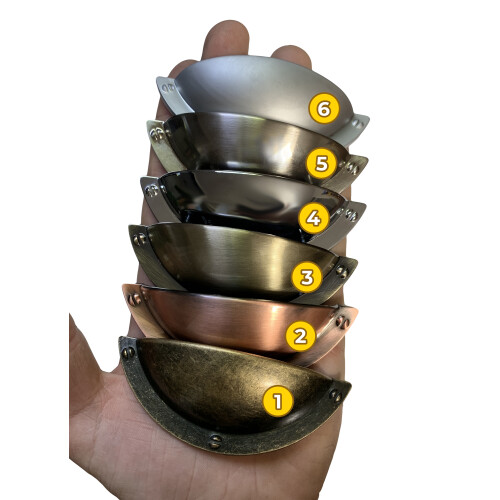 Sæt med 6 metalgreb til skabe og skuffer (farve 4: krom) 2