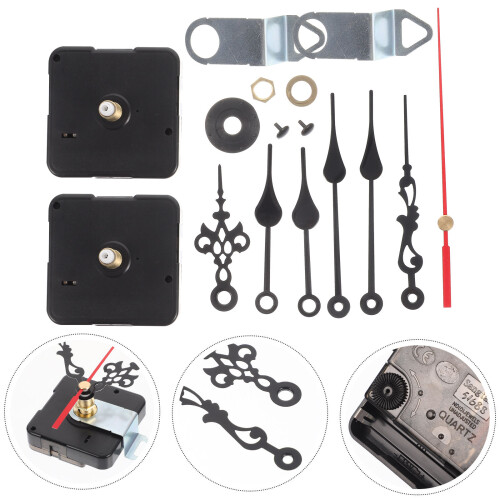 2Sets Plastic Clock Mechanism Kit DIY Wall Clock Movement Replacement 2
