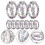 Manicure Nail Charms Alloy Metal Pcs 6