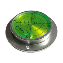 Livella a bolla rotonda grande con cassa in alluminio (80x62x15 mm, argento)