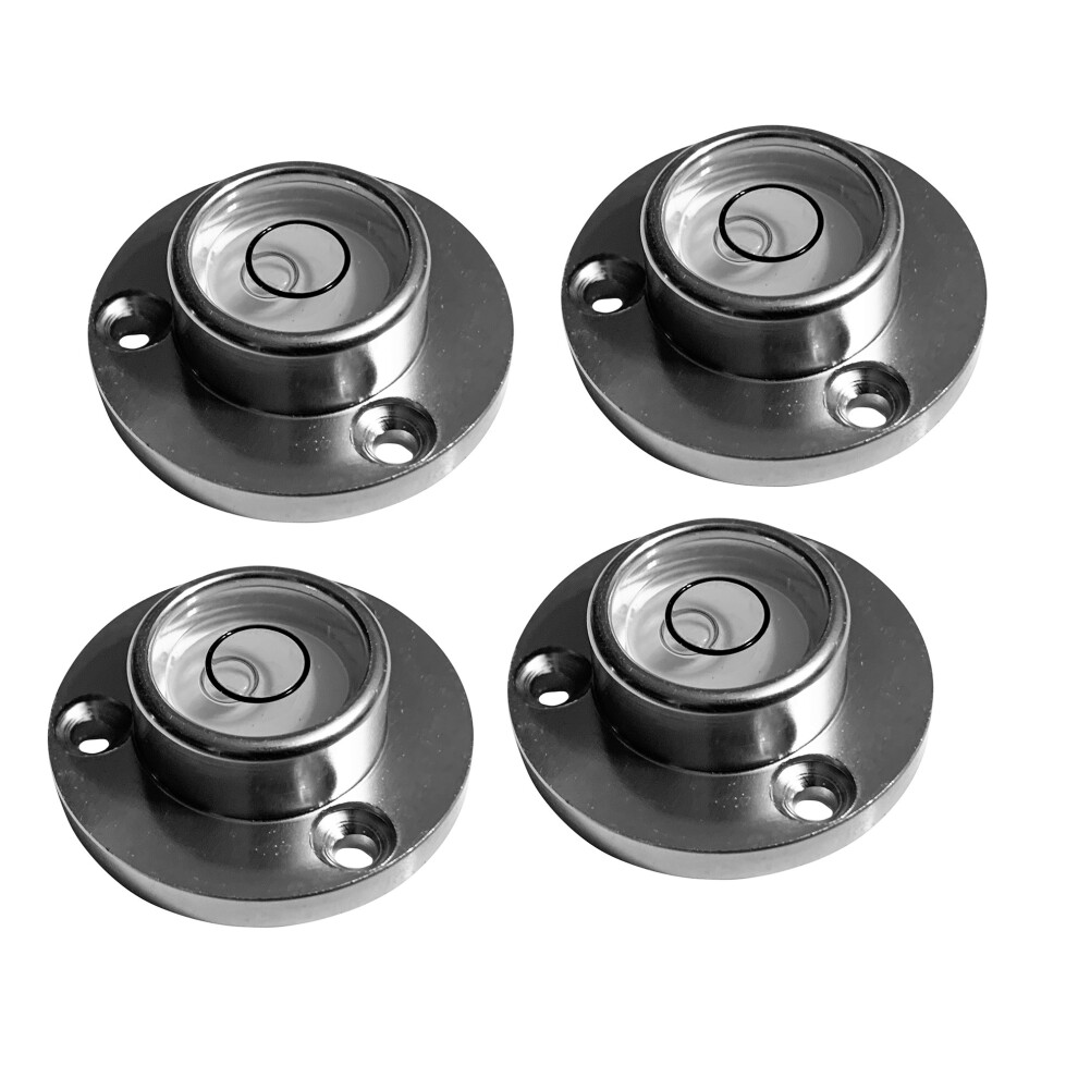 Set Of 4 Round Bubble Levels With Aluminum Case (30X20x12 Mm, Silver) 8719762749493