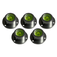 Conjunto de 5 níveis de bolha redondos com estojo de alumínio (25,5 x 16,5 x 11,5 mm, prateado)