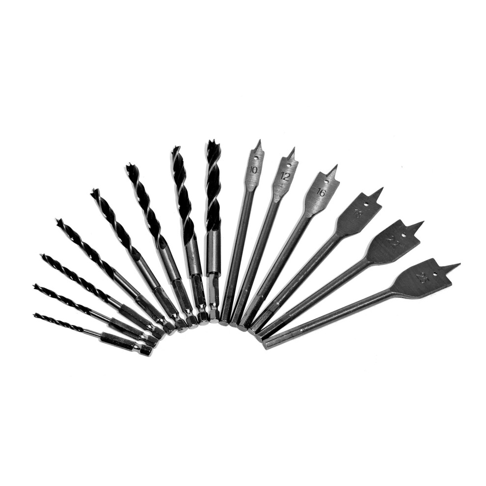 Set Of 14 Twist Drills And Speed Drills (3-25 Mm) For Wood 8719762750550