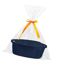 Woven Food Storage Basket Cotton Rope, Bread Basket, Multipurpose With Handles, Baby Gift Basket, Blue