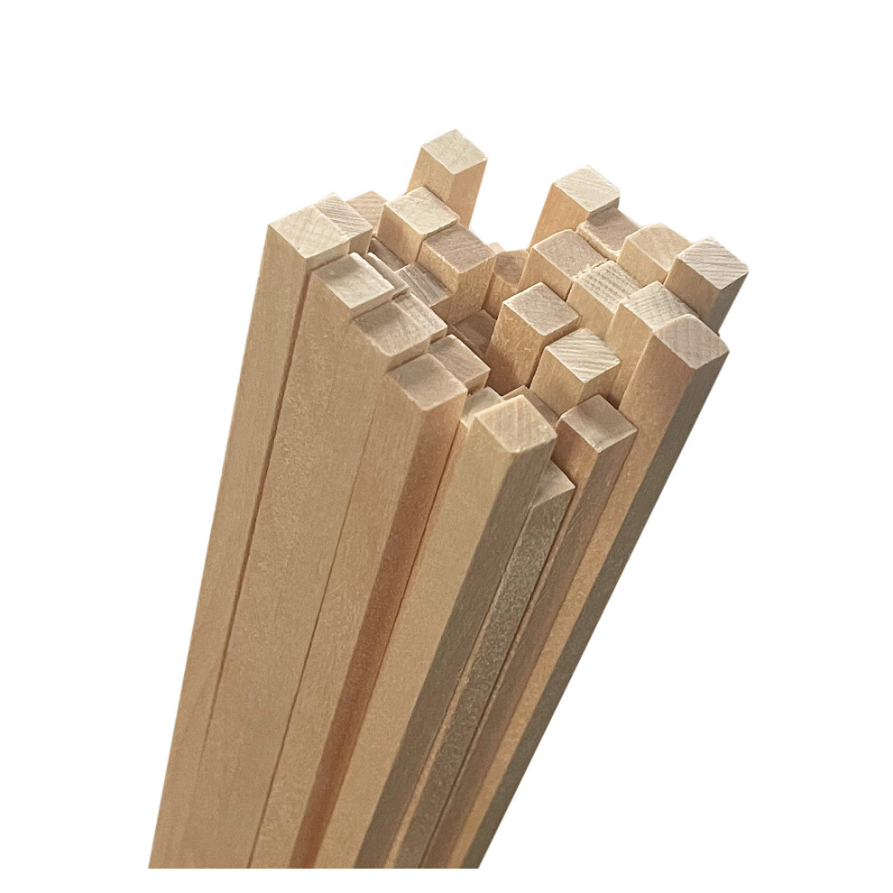 Set Of 50 Wooden Sticks (Square, 5X5 Mm, 60 Cm Length, Birch Wood) 8719762755074