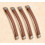 Set mit 4 Ledergriffe (192 mm, braun, Metallendstück) 1
