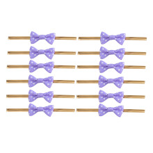 20 Pièces Ruban À Nœud Points Pour Sac Bonbons Attaches Acier Violet