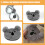 Lichtgrijs Compact Opvouwbare Make-Up Spiegel Aluminium 7