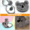 Lichtgrijs Compact Opvouwbare Make-Up Spiegel Aluminium 9