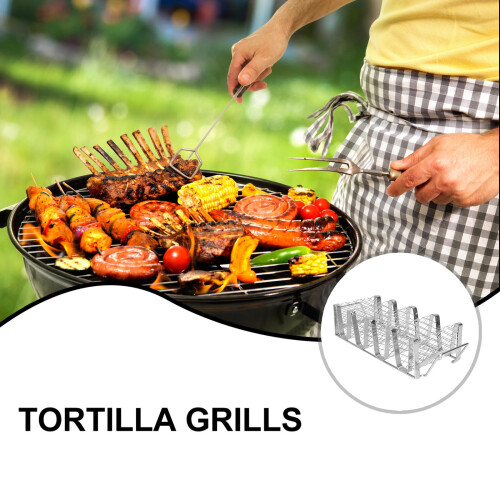 1 Suporte Aço Inoxidável Para Taco E Panqueca Prateado 1