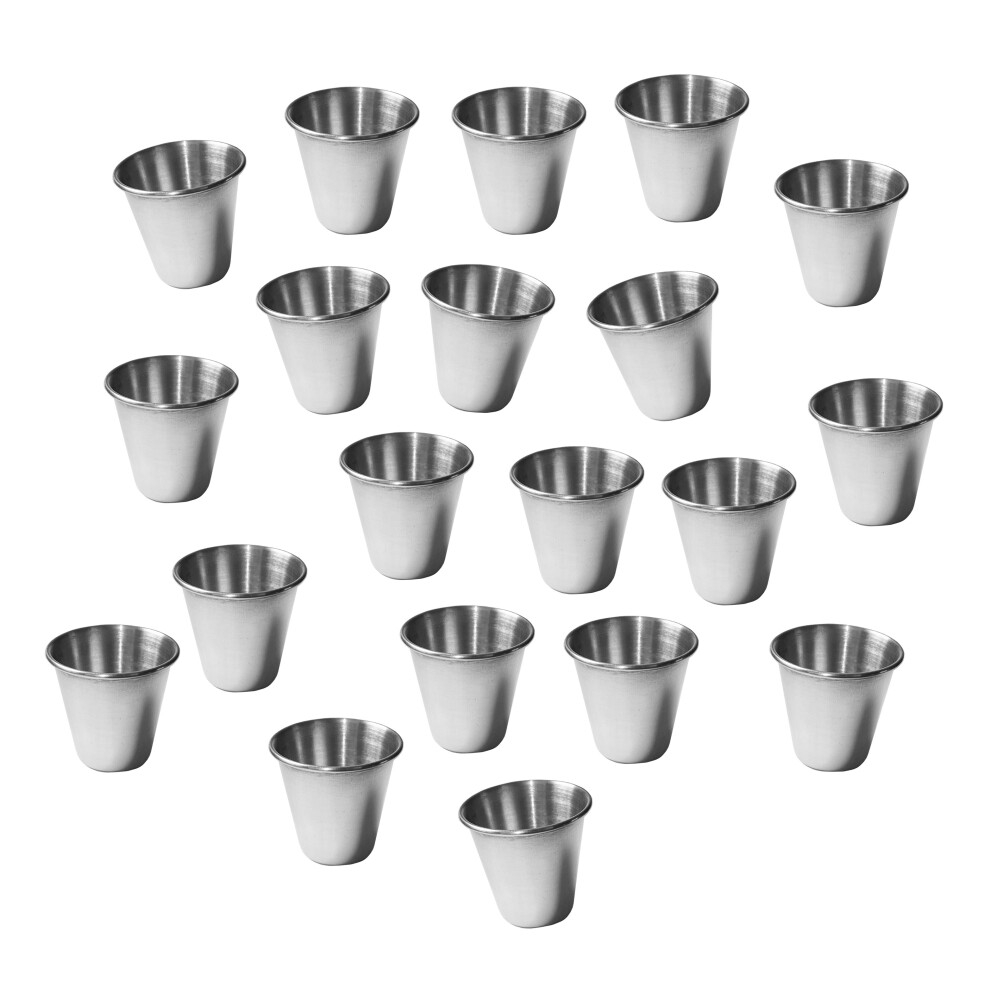 Set Of 20 Stainless Steel Cups, 30 Ml, With Rolled Edges 8719762700807