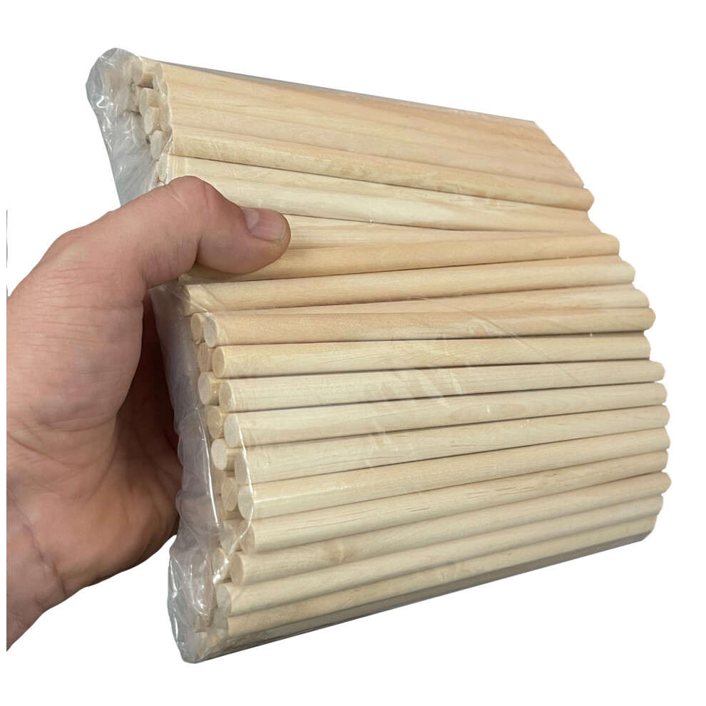 Set Of 100 Wooden Sticks (30 Cm Length, 10 Mm Dia, Birchwood) 8719762767459
