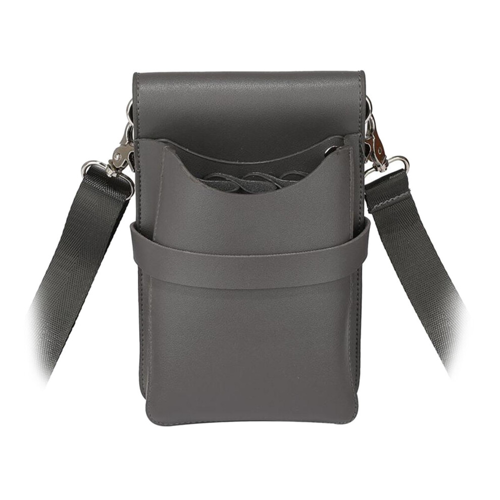 Gray Barber Tool Organizer Hairdressing Scissors Carrier Pu Leather Pouch