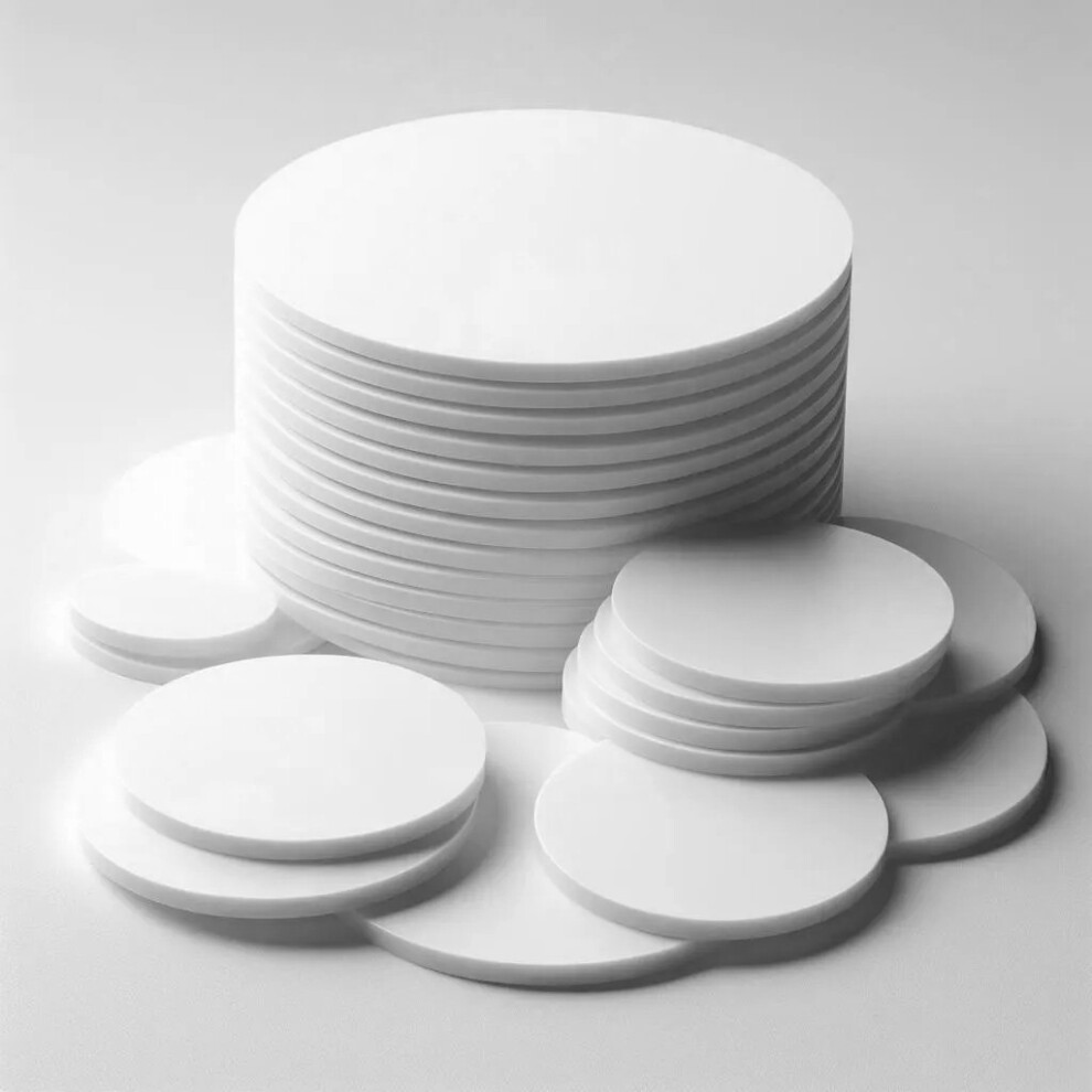 Set Of 30 Plastic Discs (White, 3X50 Mm, Acrylic, Pmma) 8719762619963