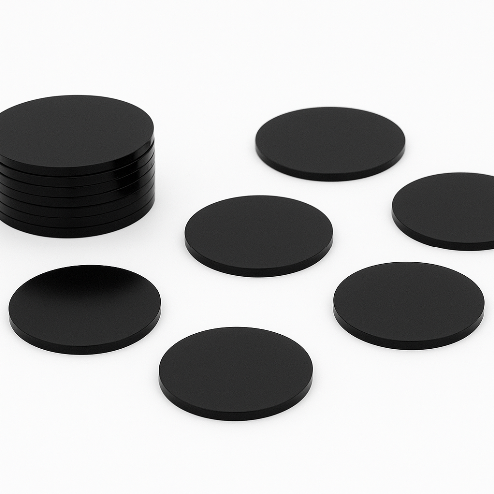 Set Of 30 Plastic Discs (Black, 3X30 Mm, Acrylic, Pmma) 8719762666523