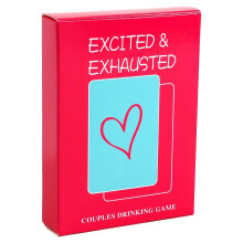 Adult Party Drinking Games For Couples And Friends Game Night Pink One Size Excited And Exhausted Edition