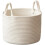 Baby Toy Storage Basket Solid White Cotton Rope Design Nursery Organization 2
