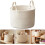 Baby Toy Storage Basket Solid White Cotton Rope Design Nursery Organization 3