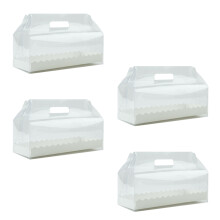 4Stk Transparente Cake-Roll-Box Mit Papierschale Für Cupcakes