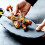 Schieferplatte Blattform Sushi Snackteller Dessertteller 6