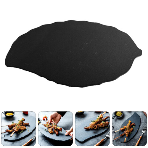 Schieferplatte Blattform Sushi Snackteller Dessertteller 1