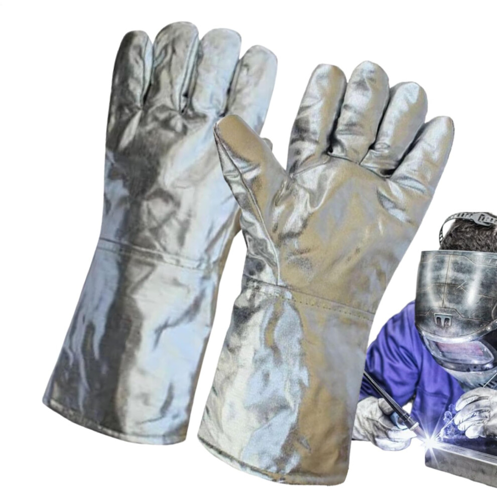Heat Resistant Gloves Aluminum Foil Fireproof Protective Gloves 5 Finger Mittens For Restaurant Kitchen Casting 9016109451828