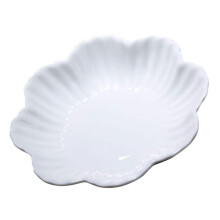 Ceramic Chrysanthemum Plate 20.5x20.5x4.5 Cm White Square Dinner Plate For Western Food Salad