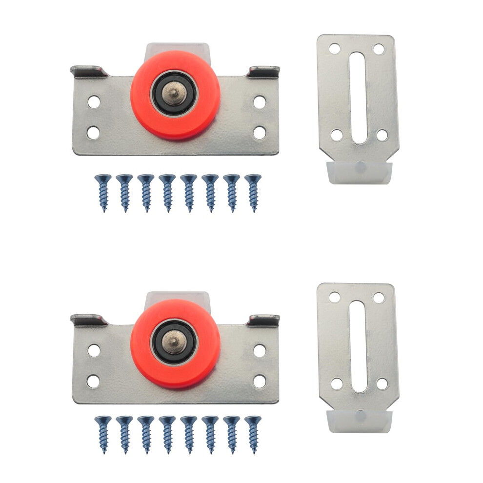 Cabinet Door Roller 2 Sets Black Nylon Sliding Door Wheels Pulley Bearing Concave Convex Sliding Door Hardware 9393856389667
