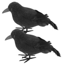 2Stück Halloween Modell Deko Simulationskrähe