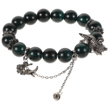 Unisex Perlenarmband Mit Dunklen Steinperlen Schlange