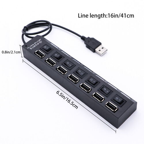 7-Port Usb Hub Für Laptop Computer Zubehör Adapter 2