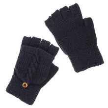 1 Paar Fäustlinge Für Frauen Warm Gestrickt Mit Halbfinger