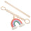 1 Set Holzperlen Vorhangband Mit Regenbogenquaste 10