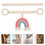 1 Set Holzperlen Vorhangband Mit Regenbogenquaste 6