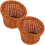 2 Rattan Obstkorb Lebensmittel Servierplatte 6