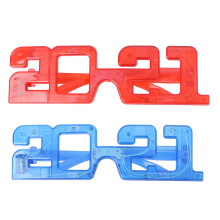 2Stk 2021 Neujahr LED Lichtbrille Lustige Leuchtbrille Party Favors